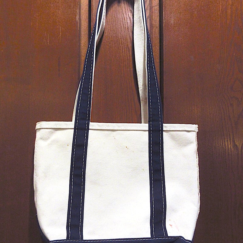 L.L.Beanロングハンドルキャンバストートバッグ紺×生成り○260331m4 