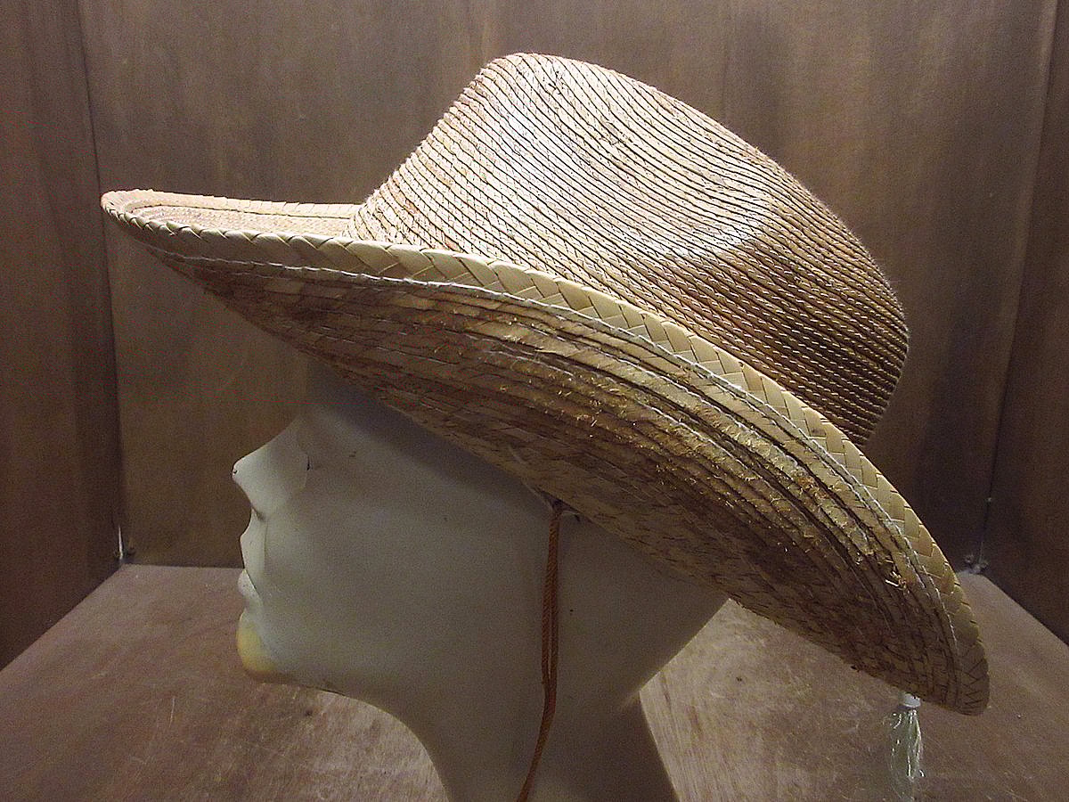 ビンテージ○Sahuayoメキシカンストローハット○240707i3-m-ht