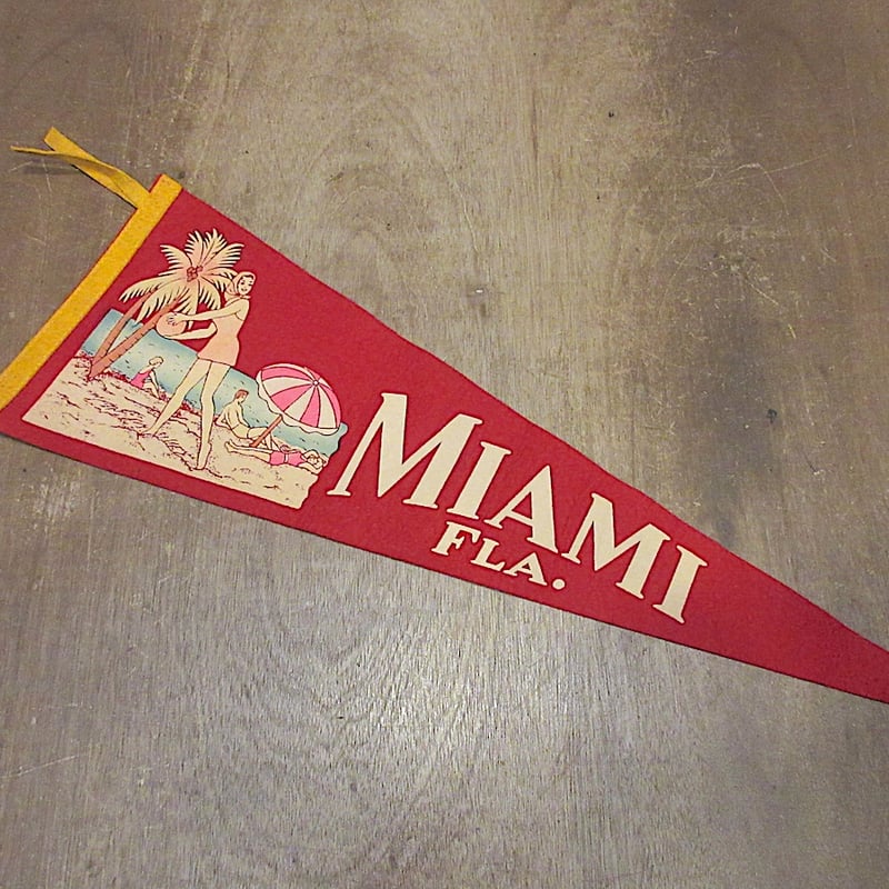 ビンテージ~50's○MIAMI FLA.プリントフェルトペナント○251123z6-sign