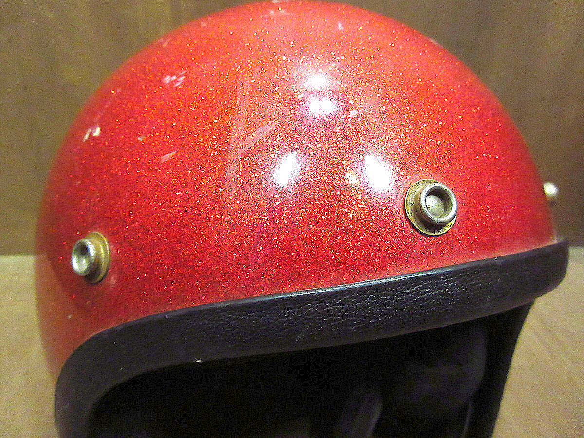 ビンテージ70's○SAFETECH PROジェットヘルメットメタリックレッド