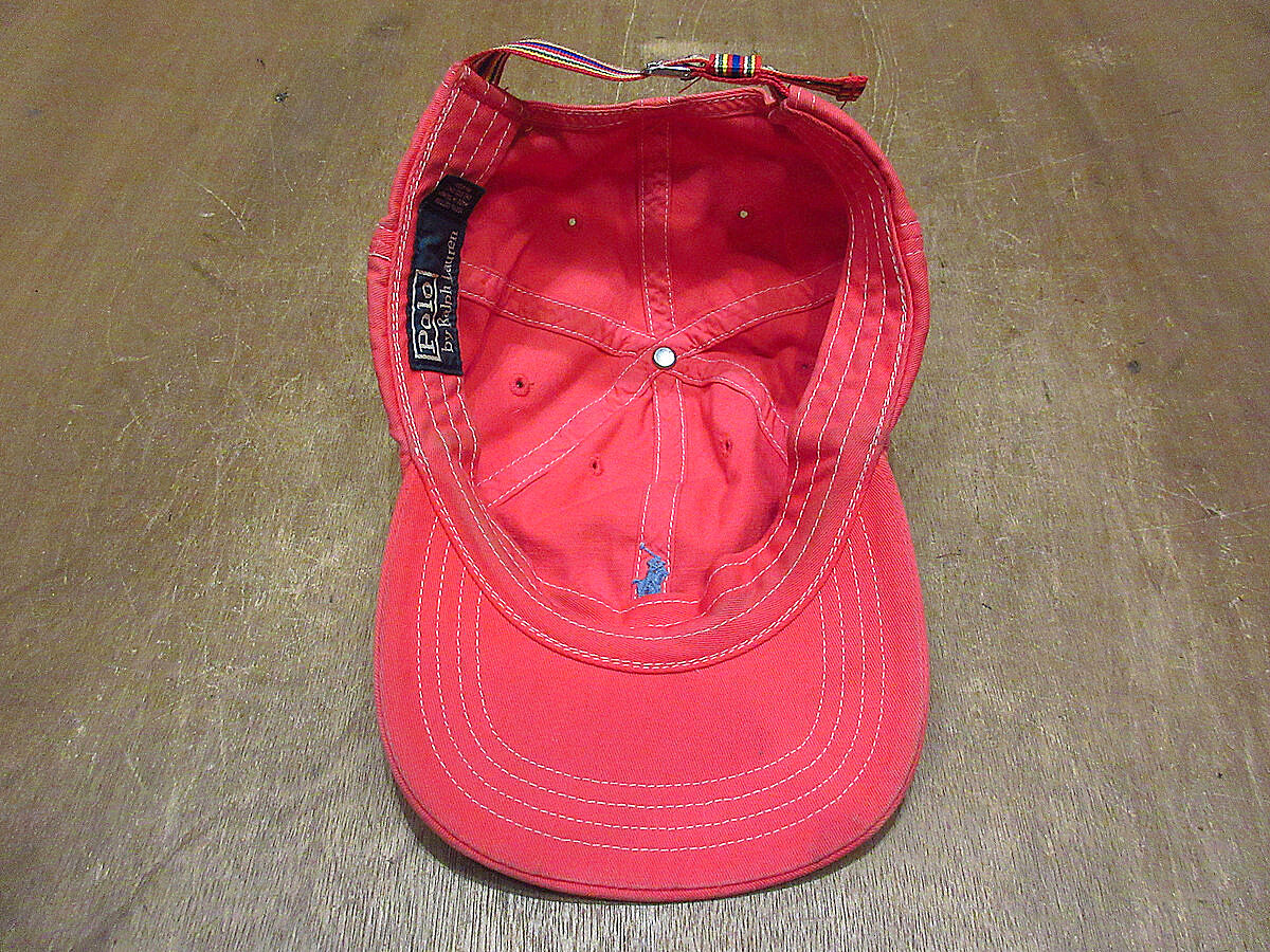 希少 90s ポロラルフローレン バイカラー ツートン ロゴ 6パネル キャップ 90s Ralph Lauren POLO SPORT ポロスポ 星条旗 ツートン 6パネル