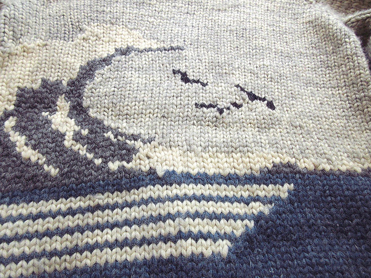 ビンテージ○LONG HOUSE波カウチンセーターsize M○231107k-m ビンテージ○LONG HOUSE波カウチンセーターsize M○231107k-m