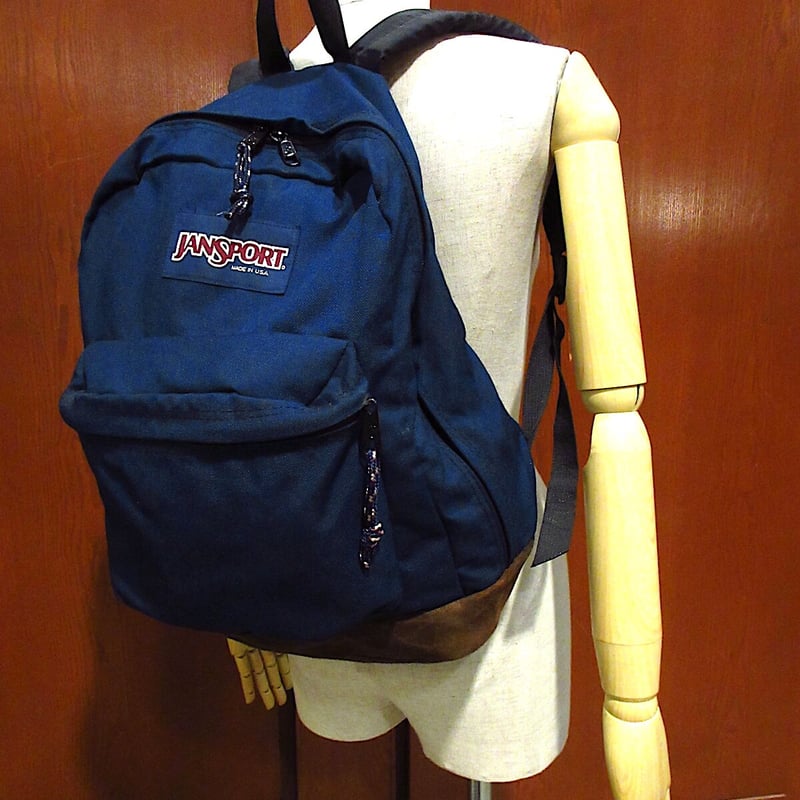 MADE IN U.S.A. JANSPORT ボトムスウェードバックパック紺○220527c...