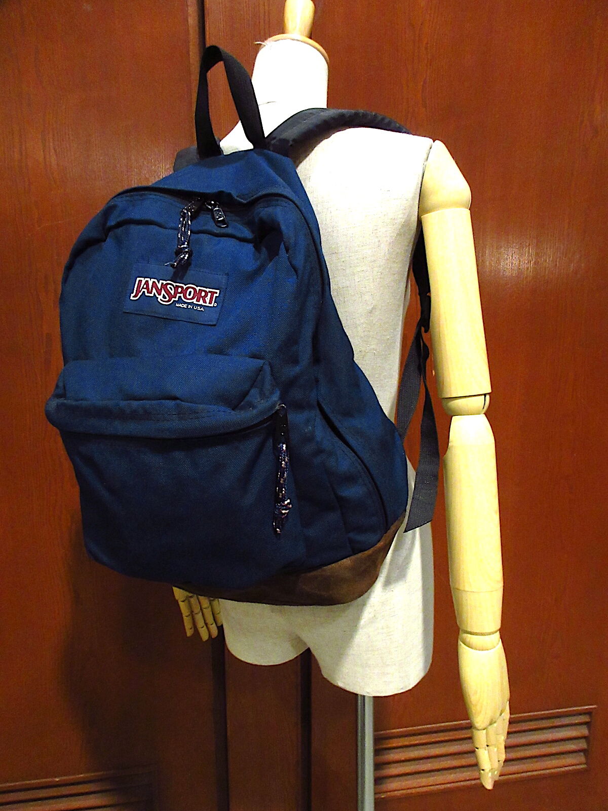 MADE IN U.S.A. JANSPORT ボトムスウェードバックパック紺○220527c