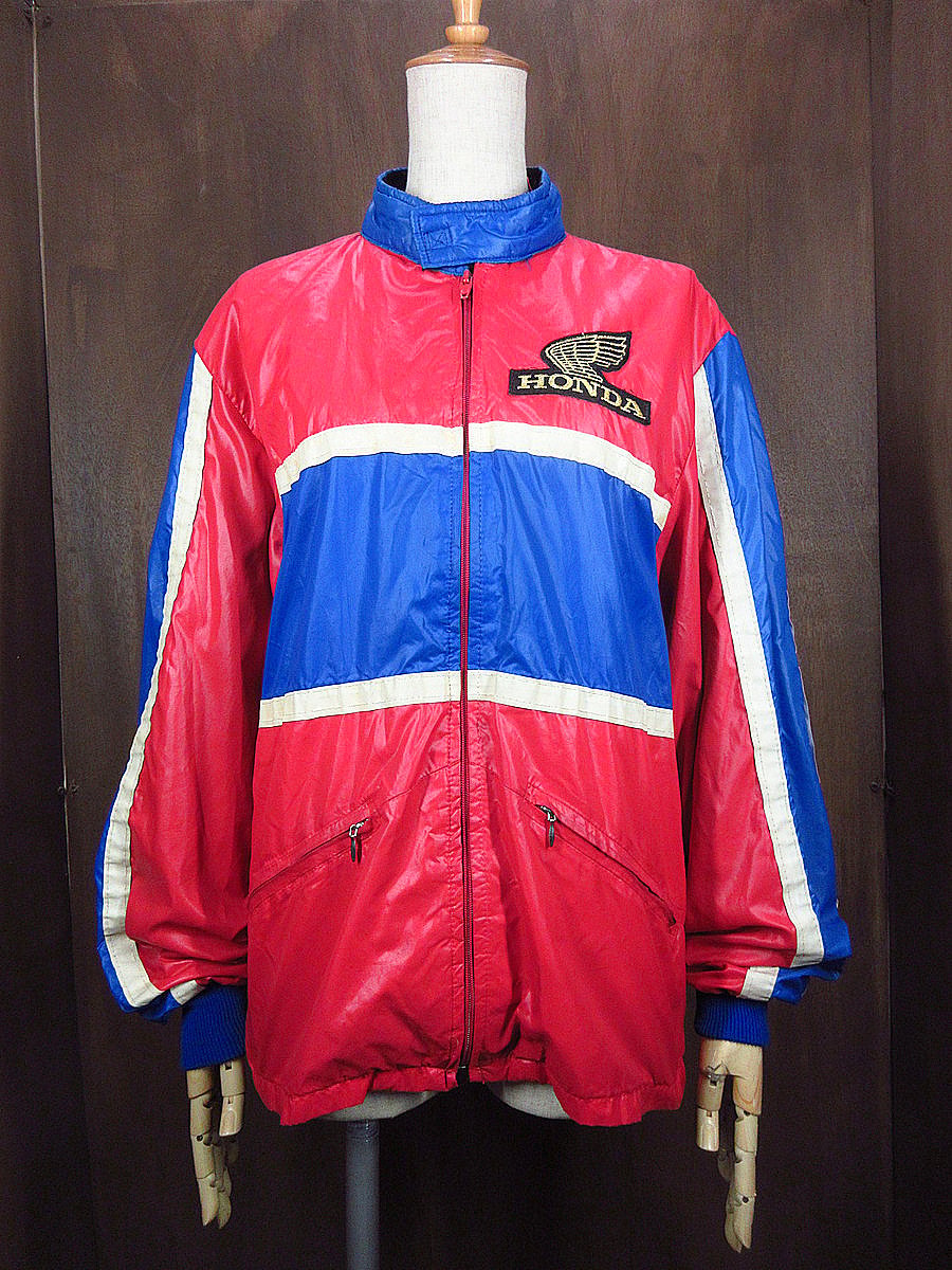 ビンテージ　HONDA LINE ナイロンジャケット 中綿インナー脱着 ビンテージ70's○HONDAナイロンレーシングジャケットsize M○240901i5