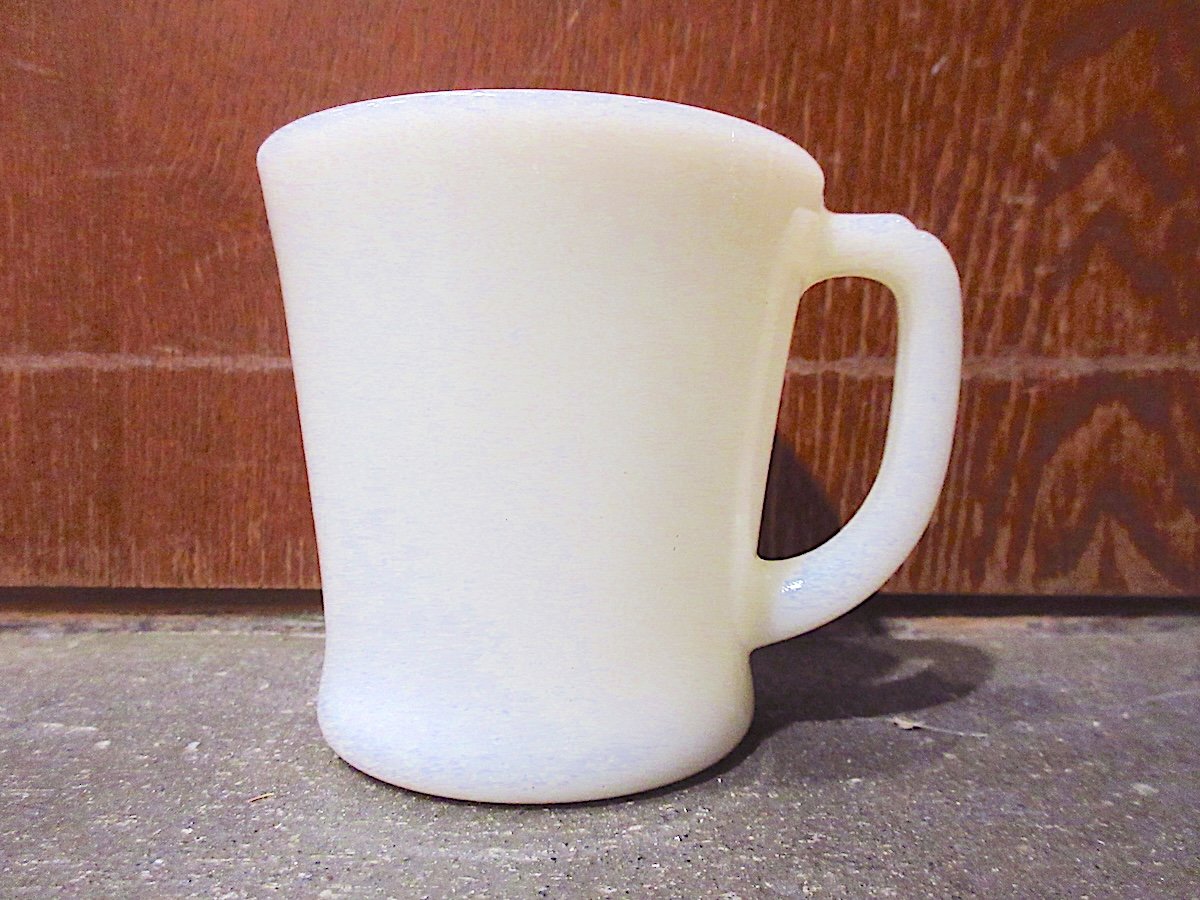 ビンテージ○Fire KingアイボリーホワイトDハンドルマグ○260306z5-frk
