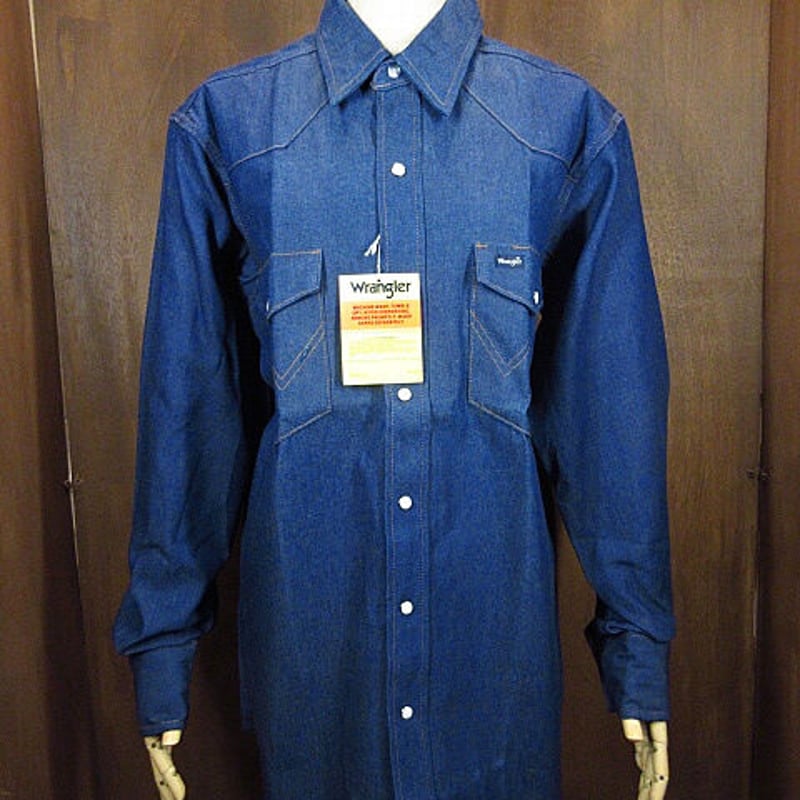 ビンテージ80's○DEADSTOCK Wrangler 70127MWデニムウエスタンシャツ