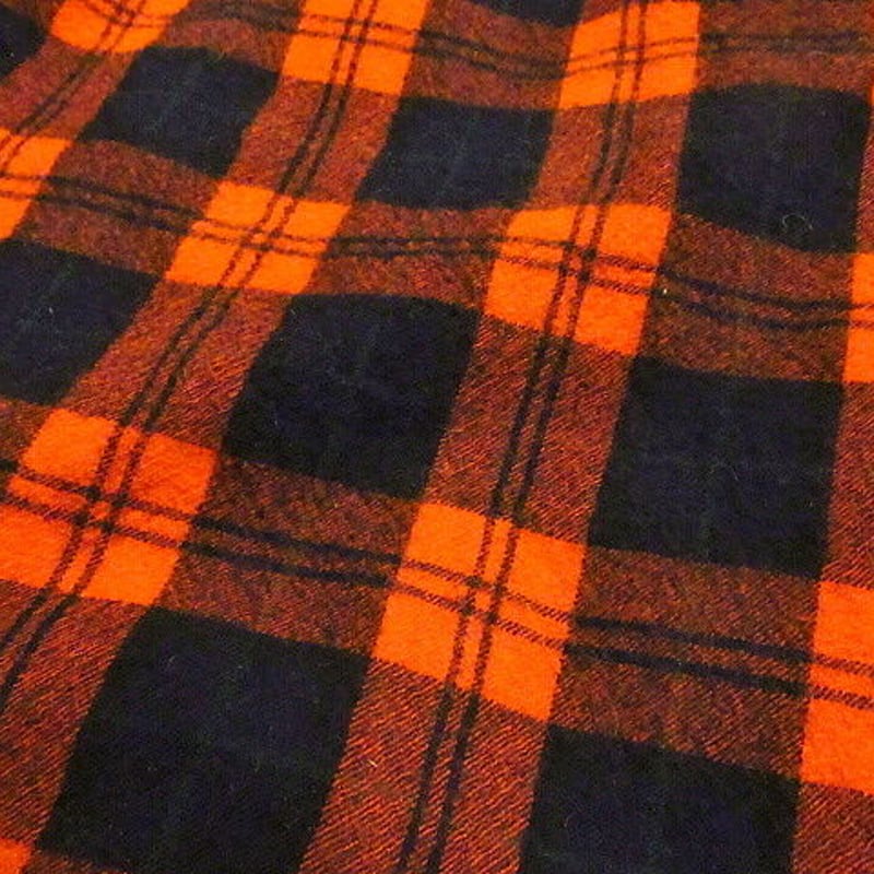 ビンテージ60's○WellingtonチェックウールループカラーシャツsizeL