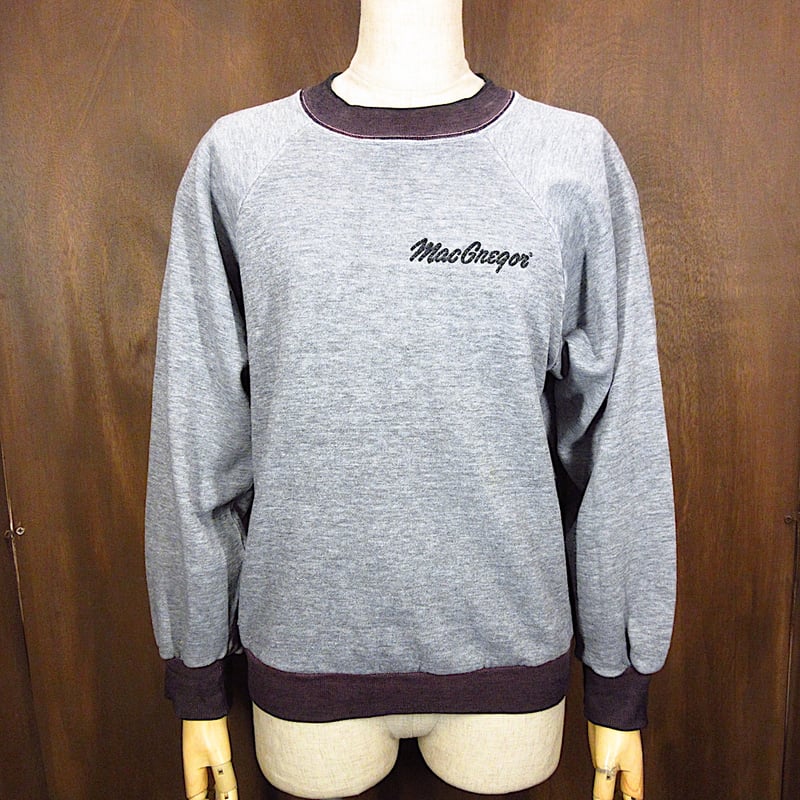 ビンテージ70's80's○MacGregor裏起毛ラグランスウェット灰色 ビンテージ70's80's○MacGregor裏起毛ラグランスウェット灰色