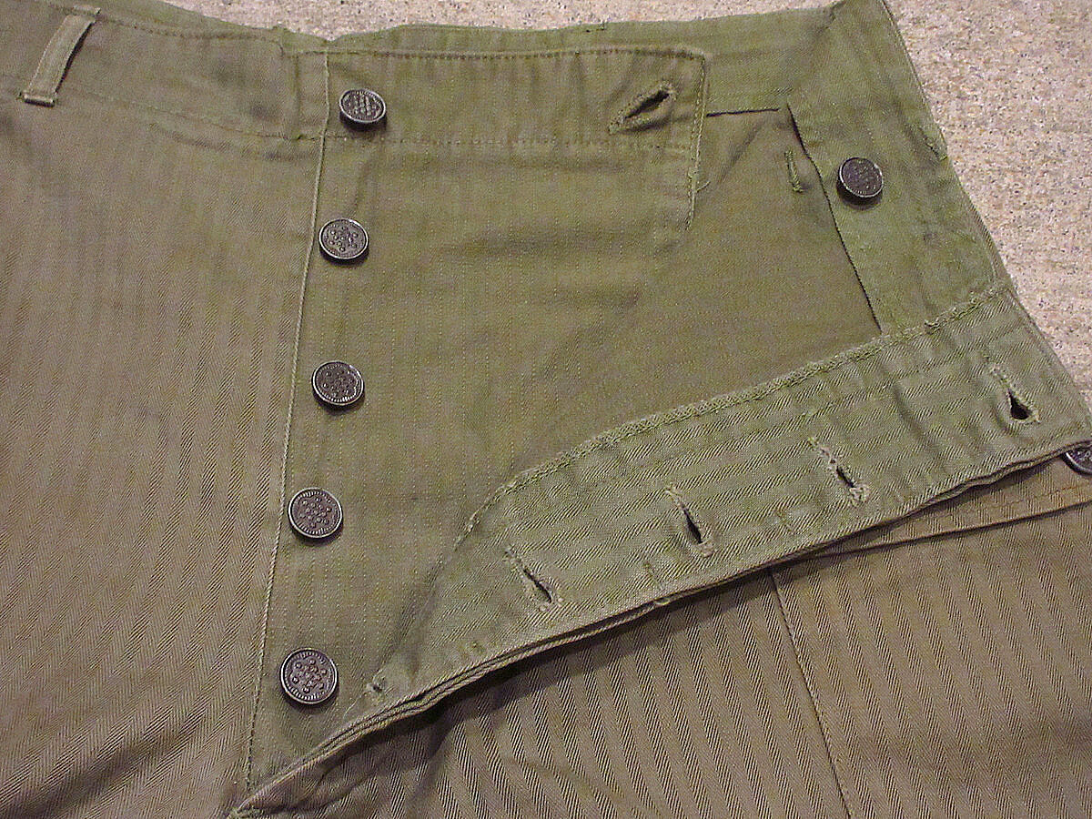 ビンテージ40's○U.S.ARMY M-43 13星ボタンHBTカーゴパンツ実寸W85cm○...