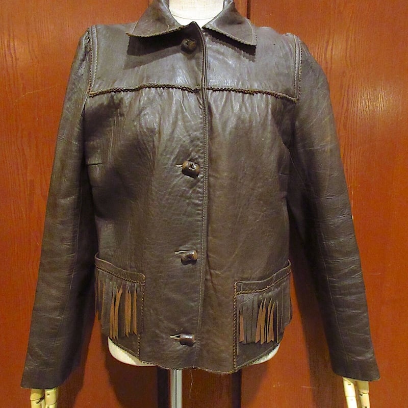 ビンテージ50's○Desert Suedesレディースレザージャケット茶