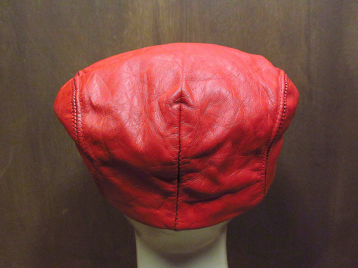 ビンテージ70's○レザーハンチング帽赤size M○220105s5-m-cp-htg 19
