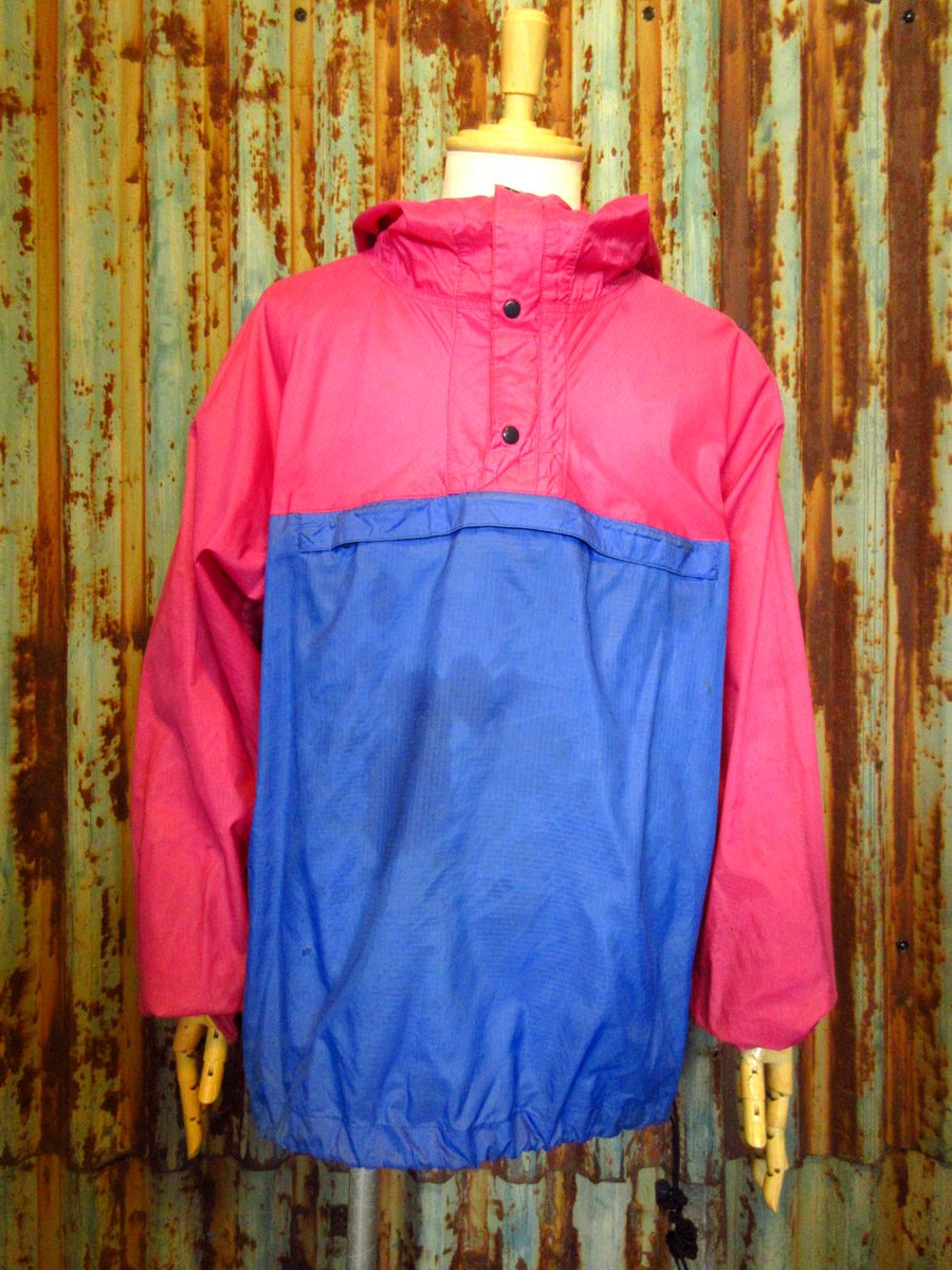 ビンテージ90's○Patagoniaナイロンアノラックパーカ 青×ピンク size M