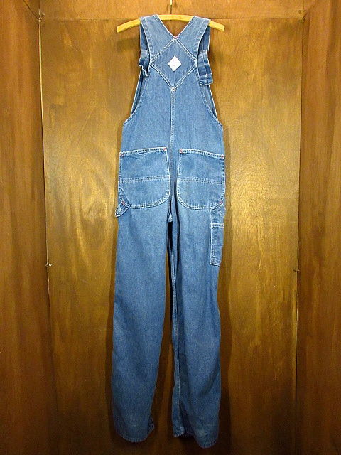 ビンテージ70's○BIG MACバットダイデニムオーバーオール W78cm