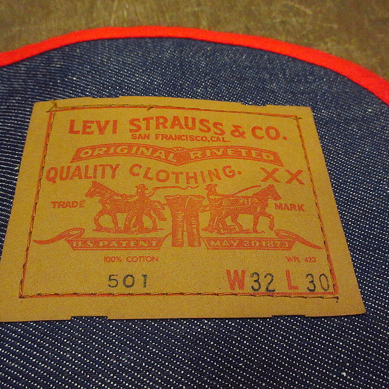 ビンテージ70's○DEADSTOCK Levi'sデニムランチョンマットBIG E○2212