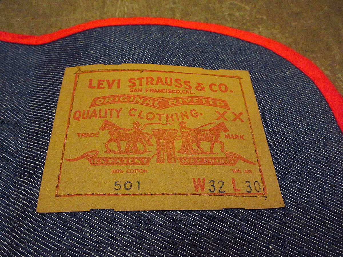 ビンテージ70's○DEADSTOCK Levi'sデニムランチョンマットBIG E ビンテージ70's○DEADSTOCK Levi'sデニムランチョンマットBIG E