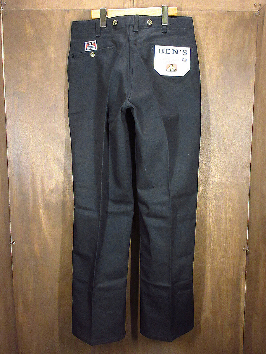 ビンテージ90's○DEADSTOCK BEN DAVISコットンワークパンツ黒表記W33○2