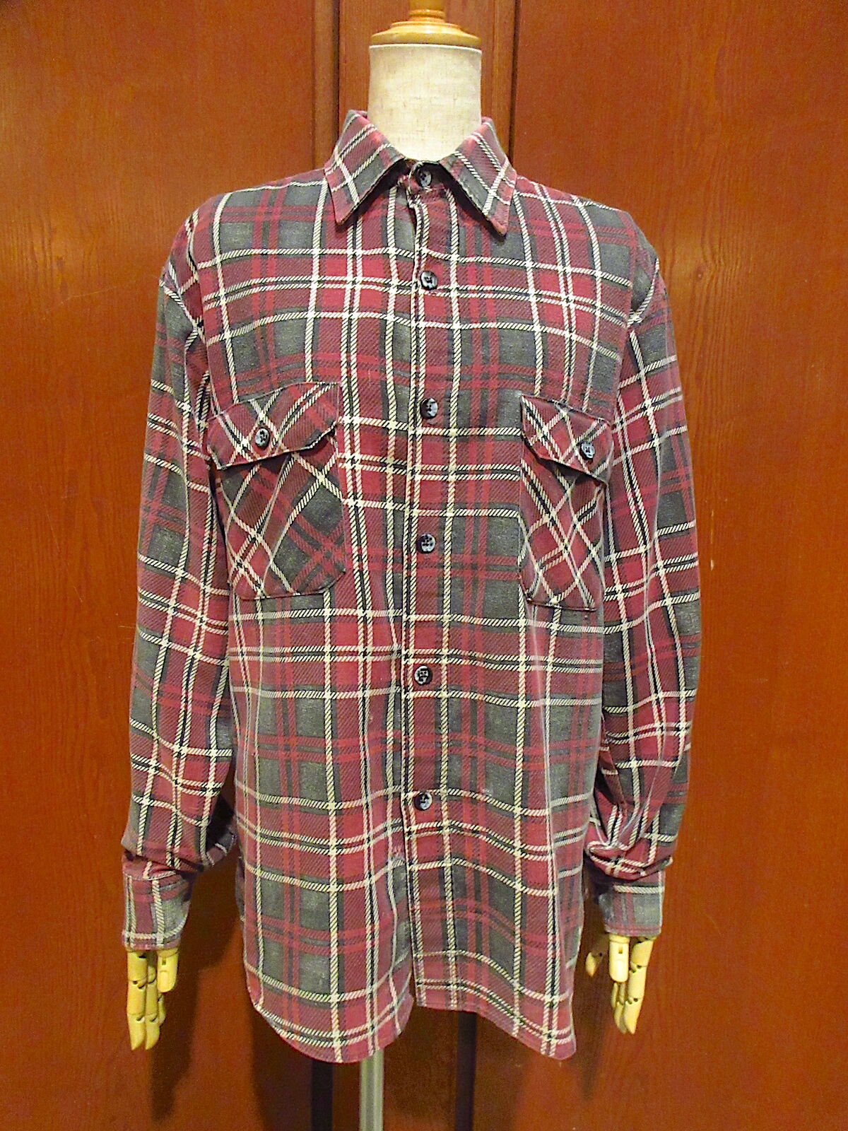 ビンテージ70's80's○Fieldmasterチェックプリントネルシャツsize M○22