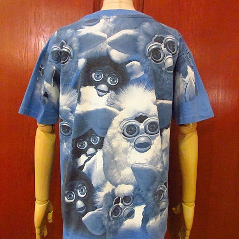 ビンテージ90's○Furby総柄プリントTシャツ Size XL○200619s1-m ビンテージ90's○Furby総柄プリントTシャツ Size XL○200619s1-m