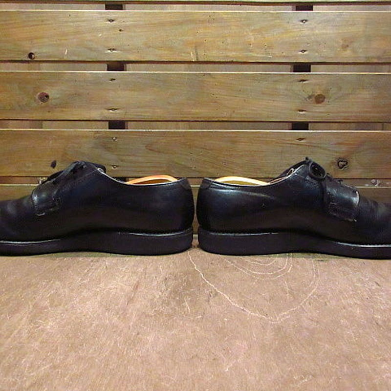 ビンテージ80's○RED WINGプリント羽根タグポストマンシューズ黒 ビンテージ80's○RED WINGプリント羽根タグポストマンシューズ黒
