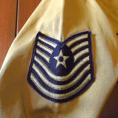 ビンテージ40’s50’s●U.S.ARMYワッペン付きチノシャツ●240226j6-m-lssh-mlt古着1940s1950sミリタリー軍モノ
