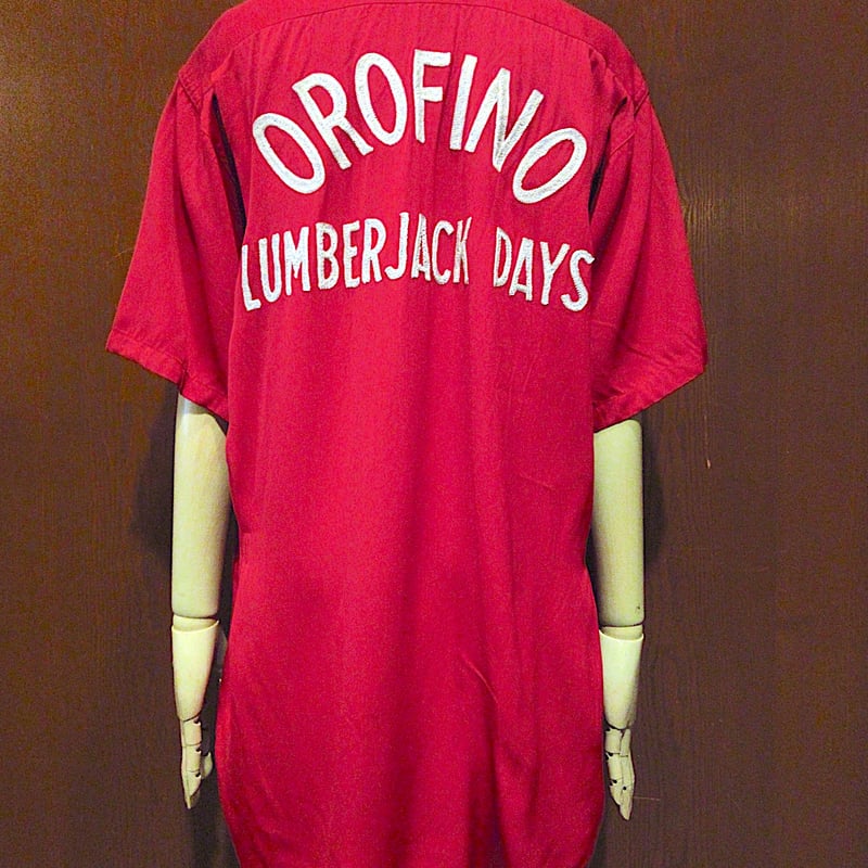 ビンテージ50's○Service Bowling Shirt刺繍入りレーヨンボウリング
