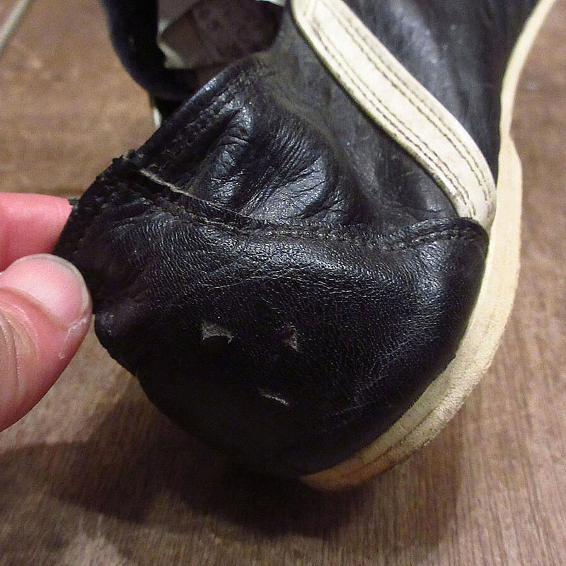 ビンテージ~60's○Wilsonレザーベースボールスパイク黒size 10