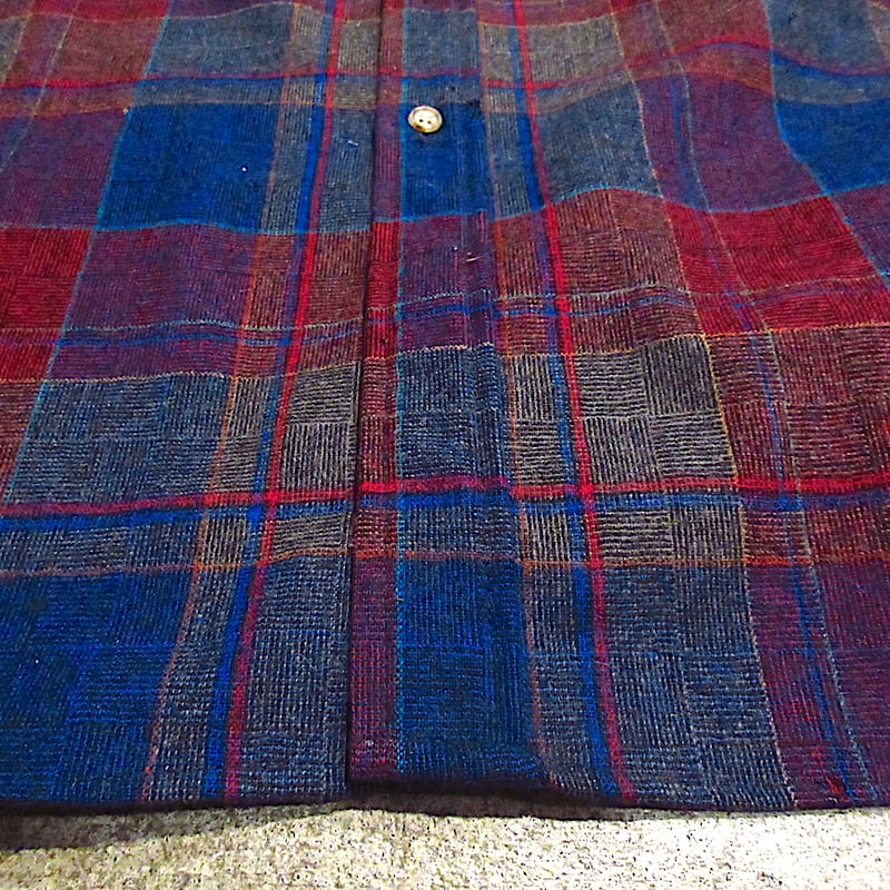 ビンテージ70's80's○PENDLETONチェックウール長袖シャツsize L