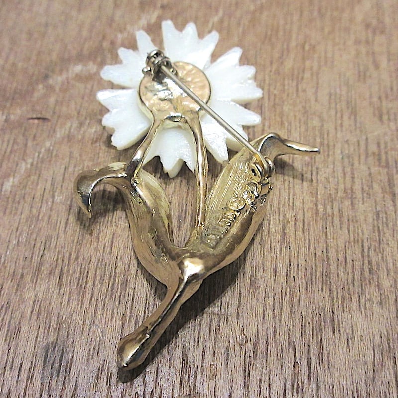 ビンテージ60's70's○フラワーブローチ○251124z7-brc花レトロ