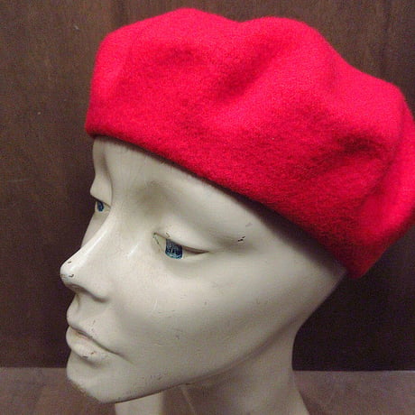 MADE IN ENGLAND Carole Amper.inc.ウールベレー帽 赤●221112j3-m-cp-ber帽子イングランド製メンズ