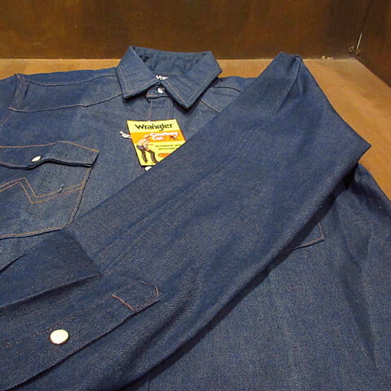 ビンテージ80's○DEADSTOCK Wrangler 70127MWデニムウエスタンシャツ