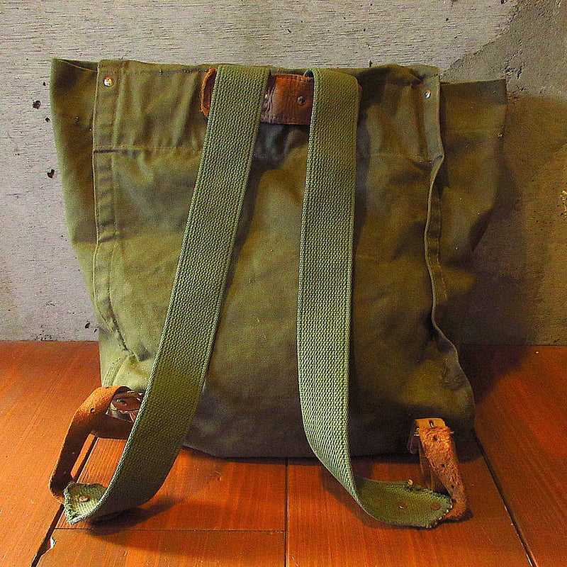 カーキキャンバスバックパック ビンテージ-70's○キャンバスバックパックオリーブグリーン○231120k8
