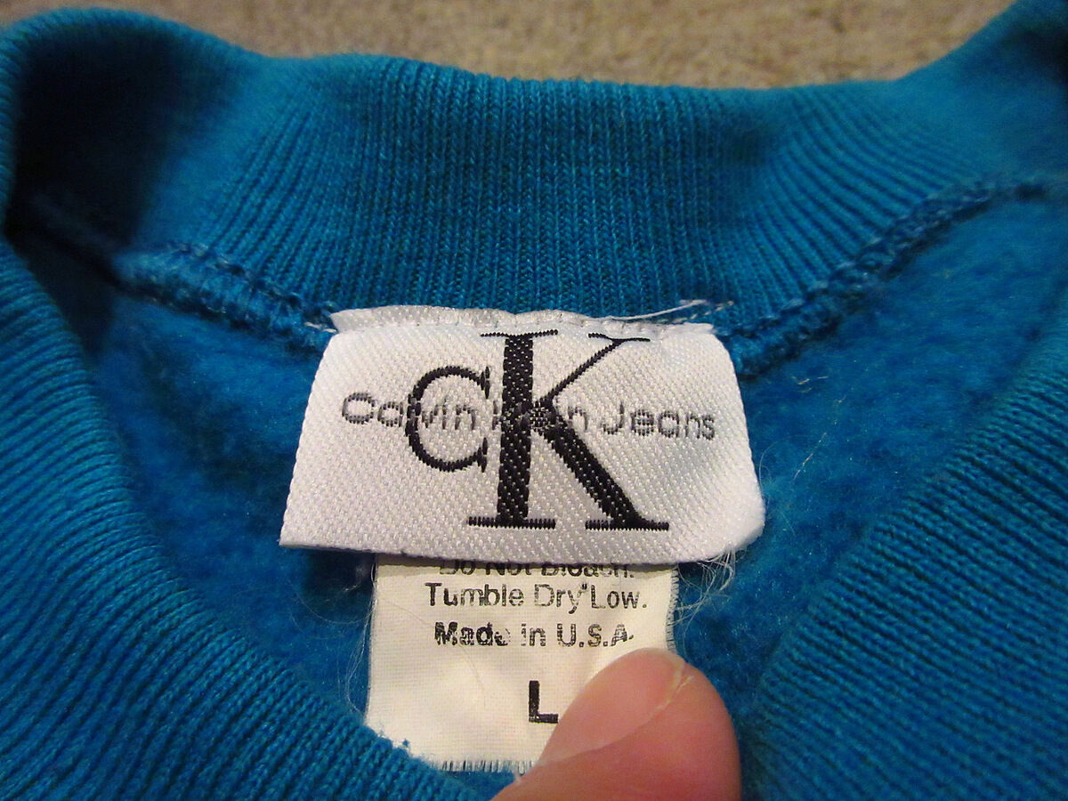 ビンテージ90's○Calvin Klein Jeans U.S.A.裏起毛スウェット水色si...