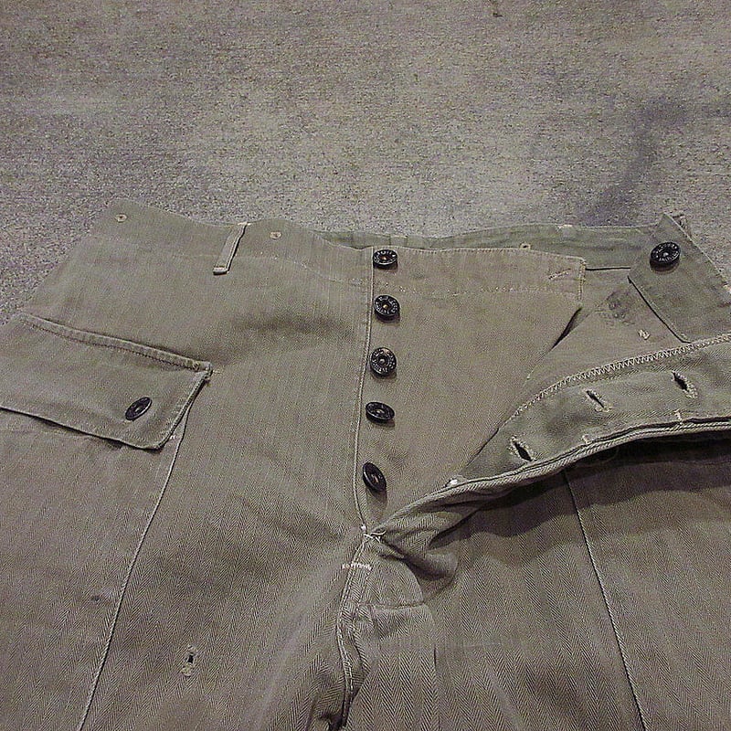 ビンテージ40's○USMC P-44 HBTモンキーパンツ実寸W82cm○220308s3-