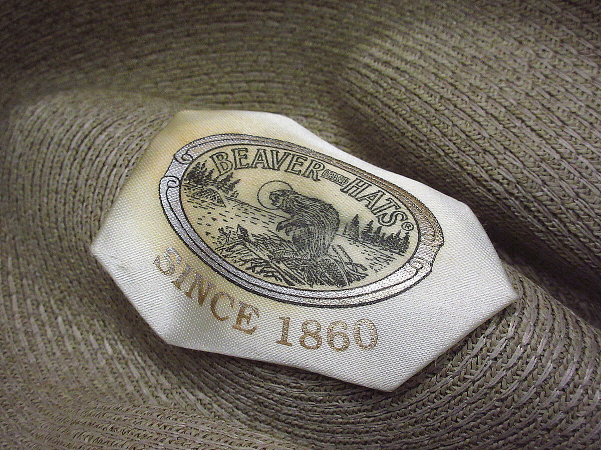 ビンテージ60's○BEAVER BRAND HATSストローハットsize 7 1/8○23 ビンテージ60's○BEAVER BRAND HATSストローハットsize 7 1/8○23