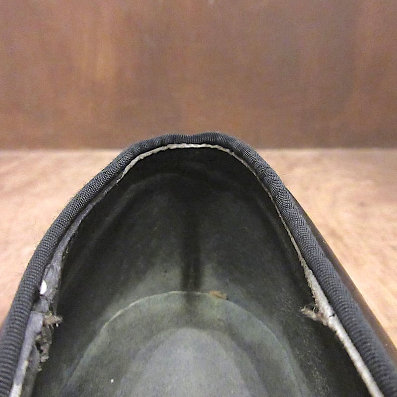 ビンテージ80's○レディースレザーUチップシューズ黒size 7B