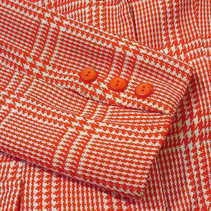 ビンテージ70's○Frank-Leeレディース千鳥格子4Bテーラードジャケット