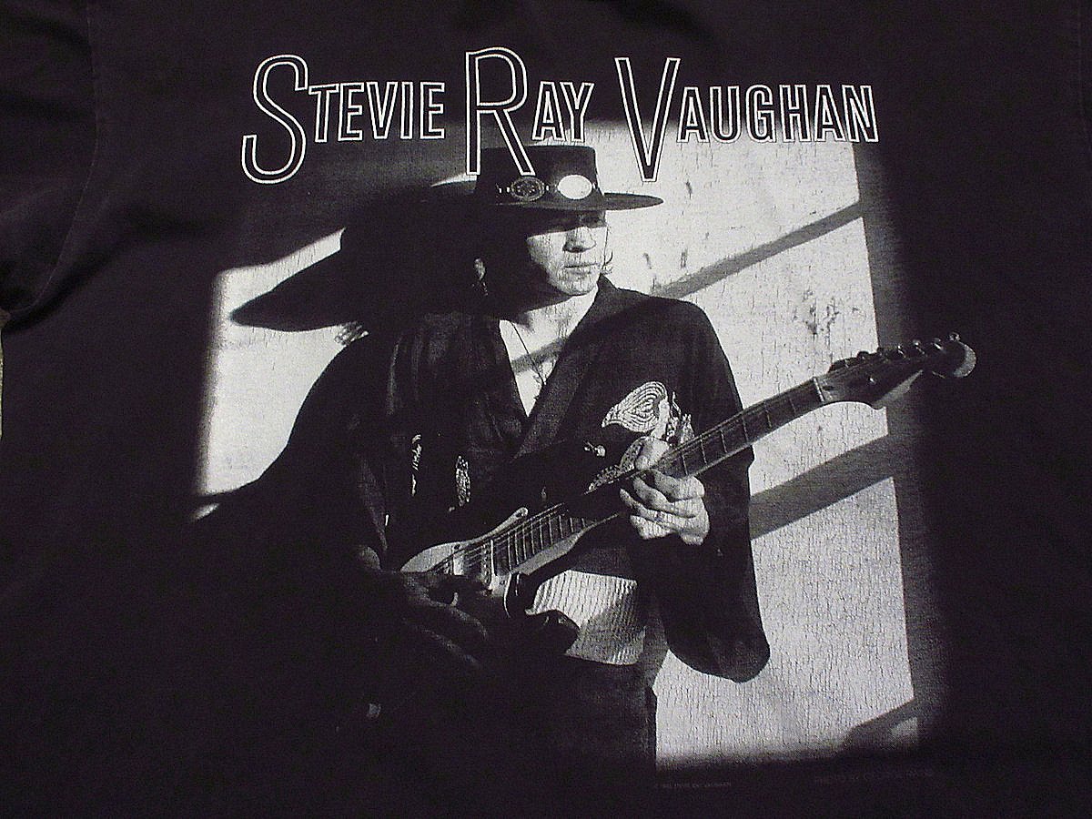 ビンテージ90's○STEVIE RAY VAUGHANプリントTシャツ黒size XL○24