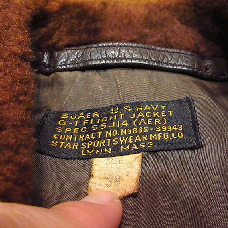 ビンテージ50's○U.S.NAVY G-1 55J14フライトジャケット size 38○2