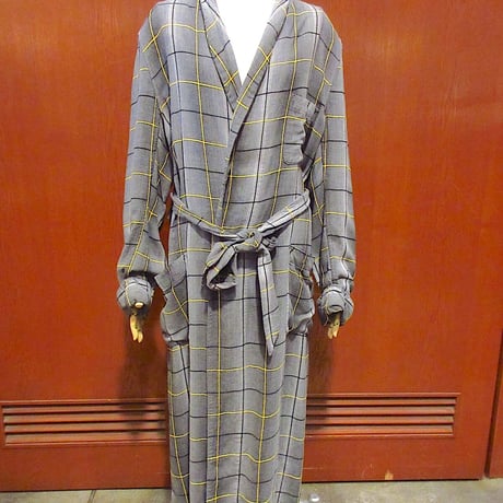 ビンテージ50's●robes by staffordチェックレーヨンガウン●220905r6-m-gwn古着ローブメンズUSA 1950s