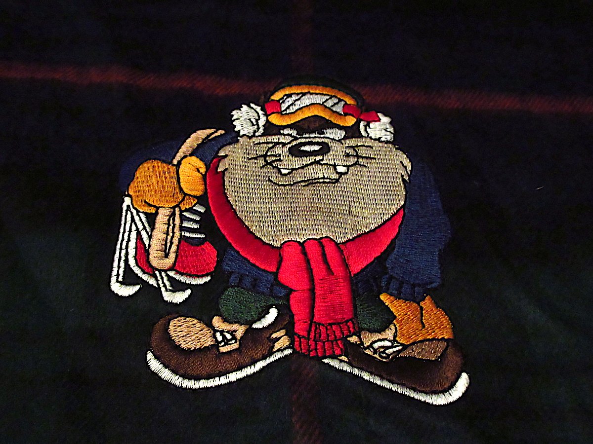 ビンテージ90's○タズマニアン・デビル刺繍入りタータンチェック