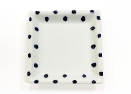 正方皿　小　豆絞り