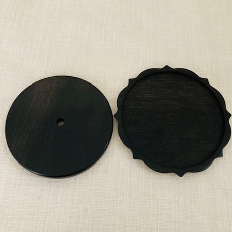 レースベース(セパレート)6インチラウンド用、花梨瘤杢、黒檀