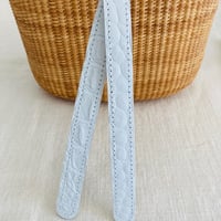 牛革クロコ風型押しハンドル2本組