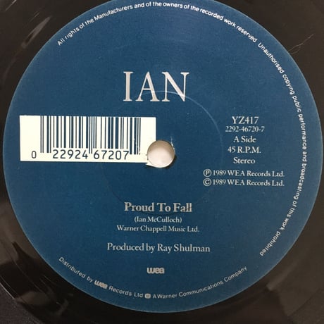 IAN McCULLOCH / Proud To Fall