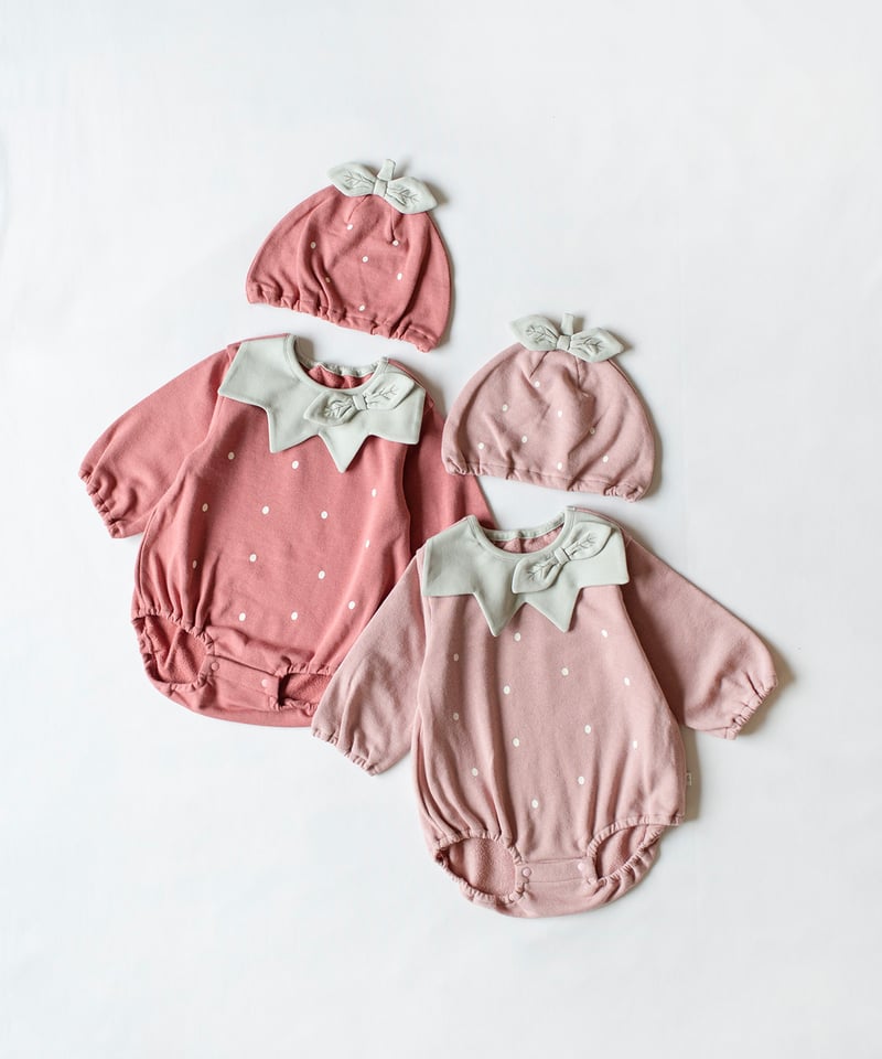 mocmof 苺ロンパース+帽子なりきりセット 622-650025 | TAKARAYA O