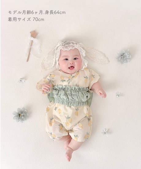 mocmof　帯付き浴衣ロンパース	622-660073