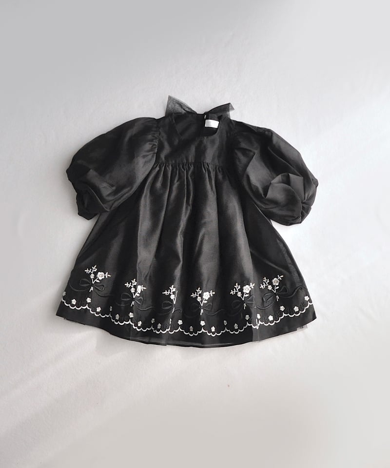 coto cotte 裾刺繍シアーパフワンピ 722-571024 | TAKARAYA ON