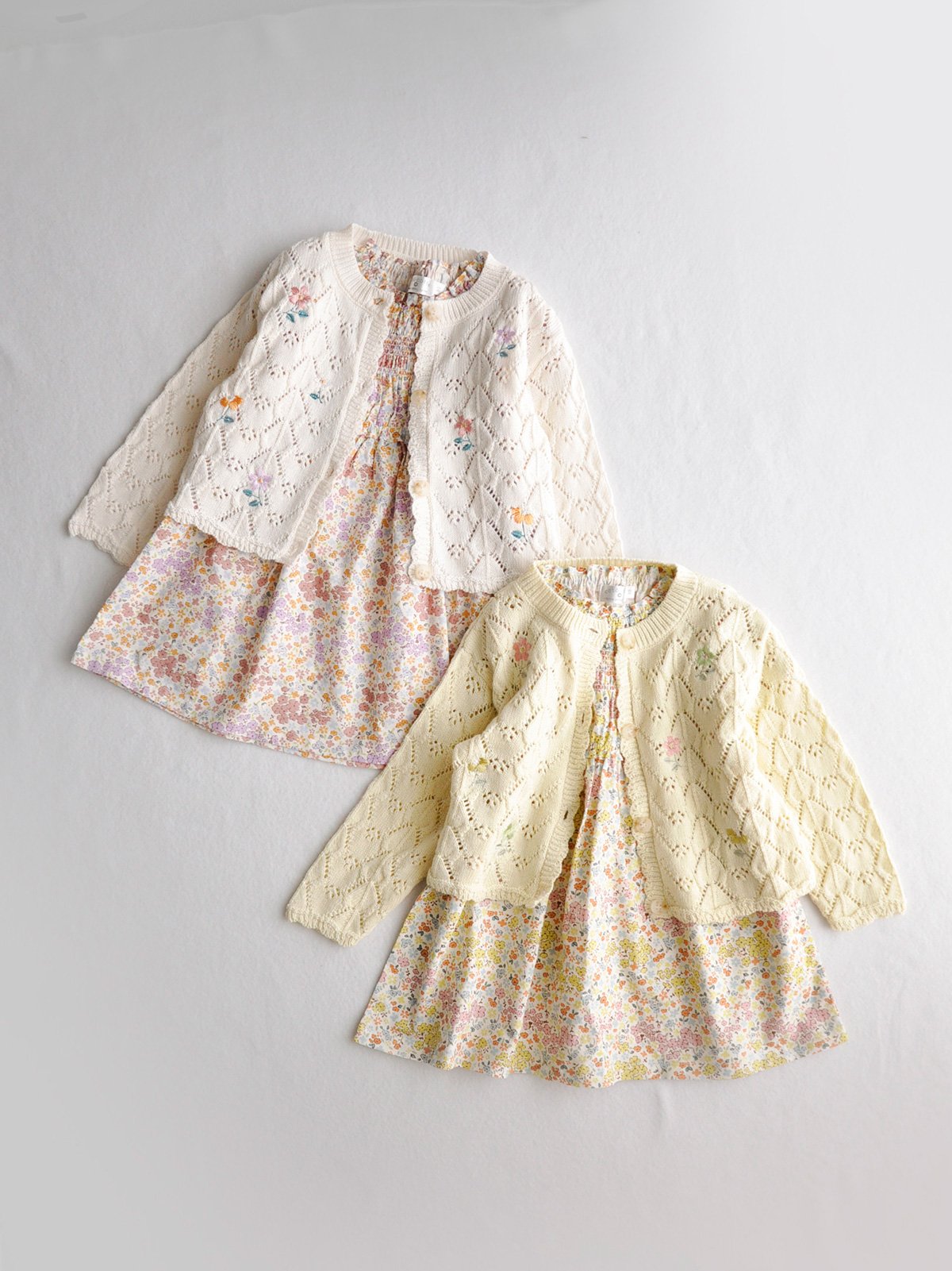 coto cotte 花刺繍透かし編みカーディガン 722-656055 | TAKARAYA