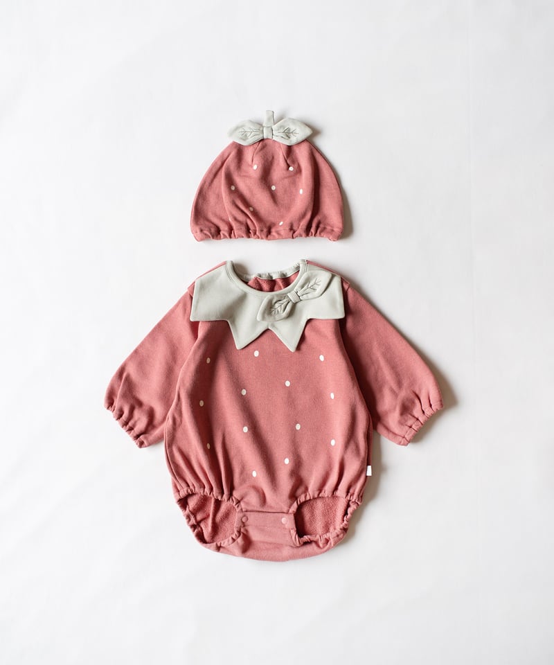 mocmof 苺ロンパース+帽子なりきりセット 622-650025 | TAKARAYA O